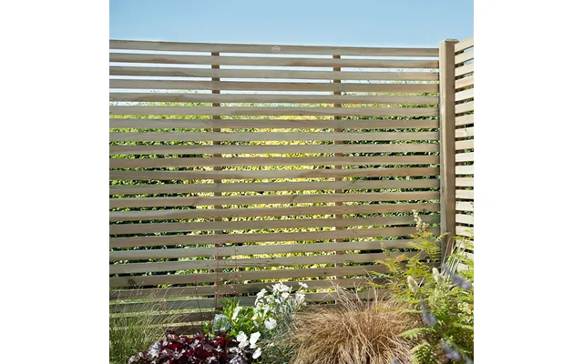 Forest 6' X 6' Pressure Treated Contemporary Slatted Fence Panel 1