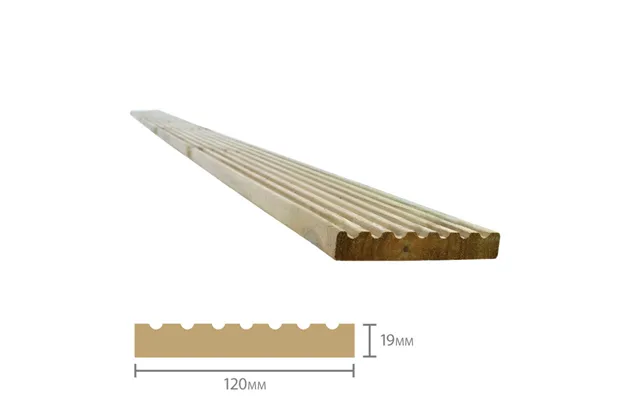 Forest Treated Softwood Value Deck Board 19mm X 120mm X 2.4m Pack Of 10