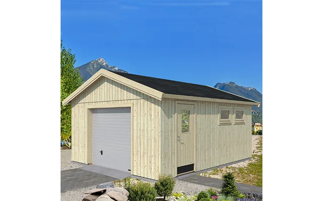 Palmako Andre 4.5m X 5.5m Wooden Garage - Up And Over Door
