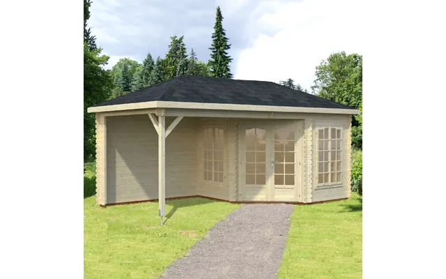 Palmako Melanie 5.7m X 3m Corner Log Cabin Summerhouse 28mm