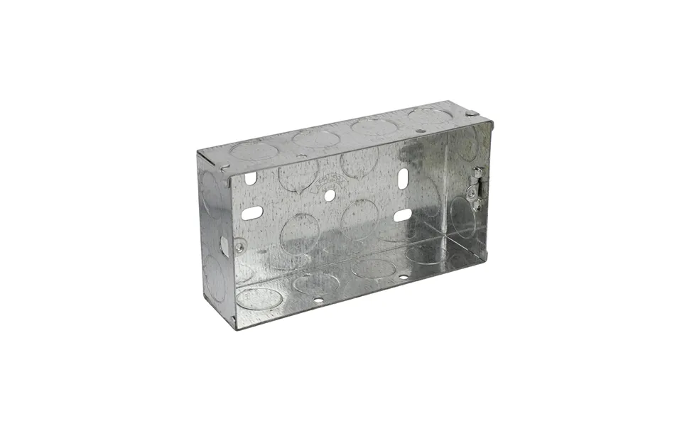 2 Gang 35mm Steel Pattress Box Back Box - Size H 68.3 Mm X W 129 Mm X D 35 Mm