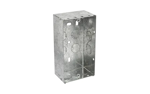 2 Gang 47mm Steel Pattress Box Back Box - Size H 68.3 Mm X W 129 Mm X D 47 Mm