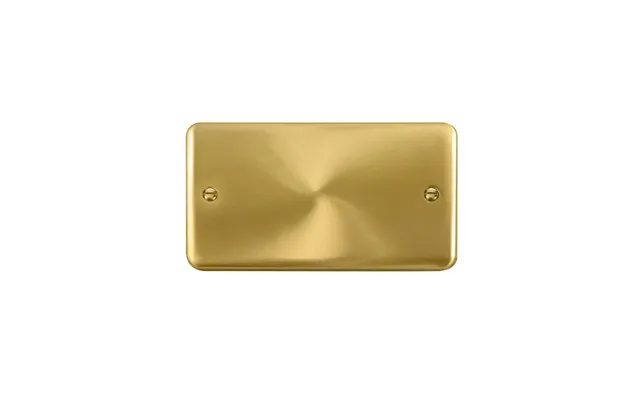 Click Deco Plus 2 Gang Blank Plate Satin Brass product image