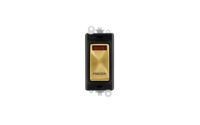 Click Gridpro 20ax Satin Brass Dp Switch Module With Neon Freezer Insert Black