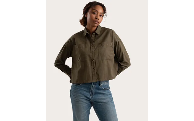 Ladies Boxy Long Sleeve Shirt - Olive Green product image
