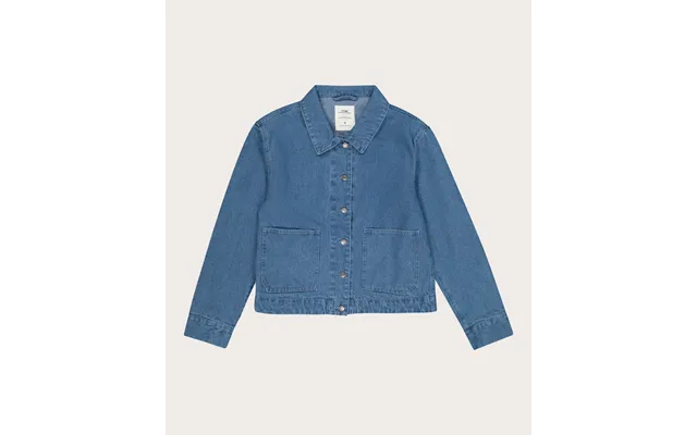Ladies Cropped Denim Shacket - Indigo product image