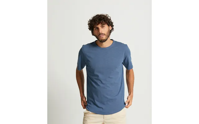Mens Curved Hem Slub Tee - Blue product image