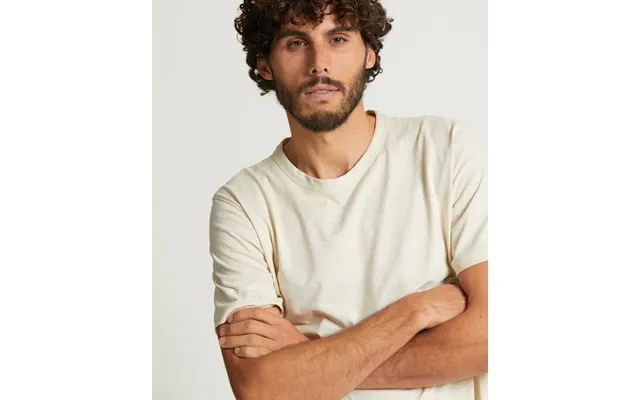 Mens Curved Hem Slub Tee - Ecru product image