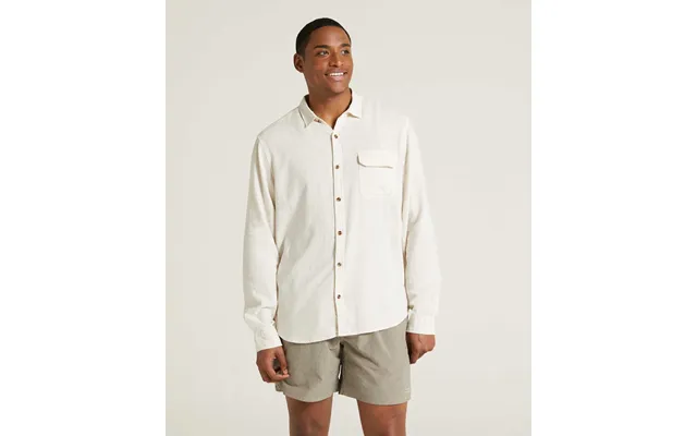 Mens Garment Dyed Long Sleeve Shirt - Light Stone product image