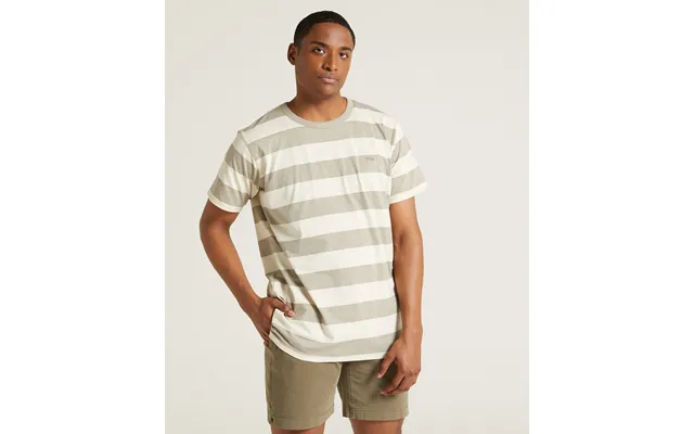 Mens Hemp Blend Slim Fit Tee - Neutral Stripe product image