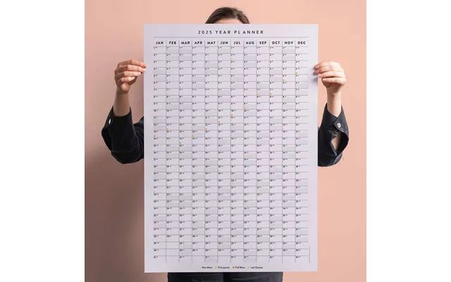 2025 Year Wall Planner Portrait Black & White Minimalist product image