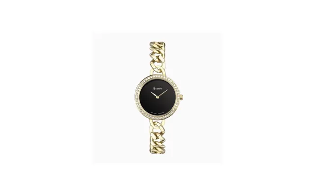 Accurist Jewellery Gold & Black Dial Chain Watch