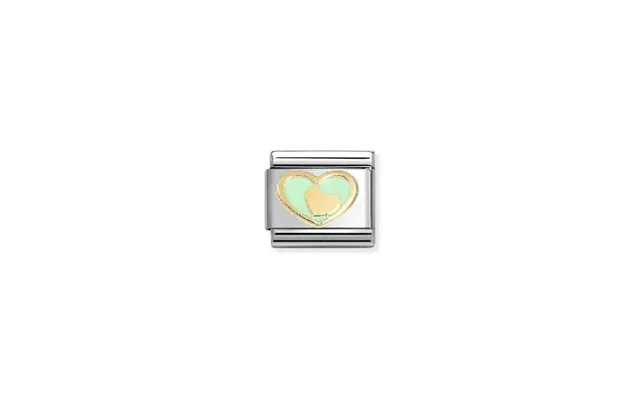 Classic Gold And Enamel Pastel Green Heart In Heart Love & Hearts Charms product image
