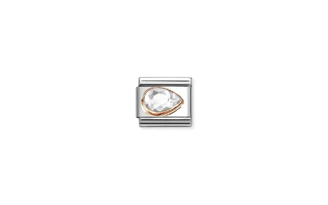 Classic Rose Gold And Right Drop Cz White Sparkly & Stones Charms