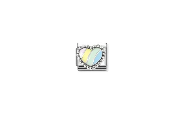 Classic Silver And Enamel Multicolored Raised Heart Love & Hearts Charms