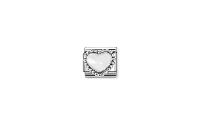 Classic Silver And Enamel White Raised Heart Love & Hearts Charms