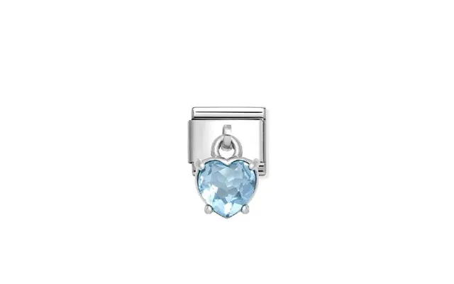 Classic Silver Cz Blue Heart Sparkly & Stones Charms