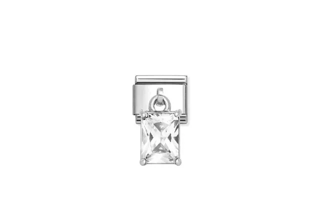 Classic Silver Cz White Baguette Sparkly & Stones Charms