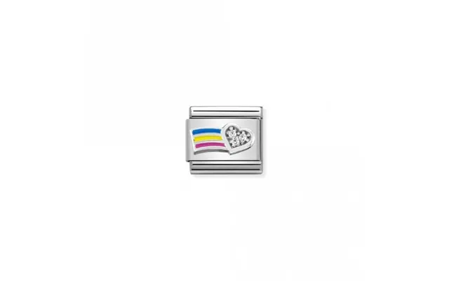 Classic Silver Cz White Heart With Rainbow Love & Hearts Charms