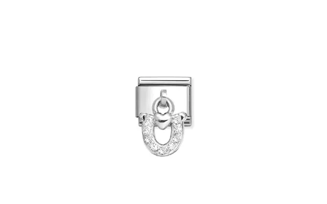 Classic Silver Horseshoe With Heart Love & Hearts Charms