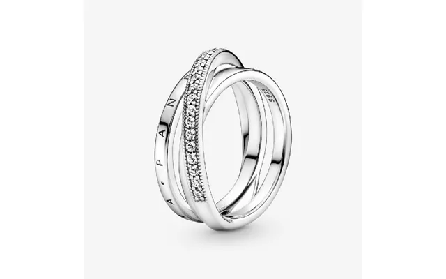 Crossover Pave Triple Band Ring - Size 52