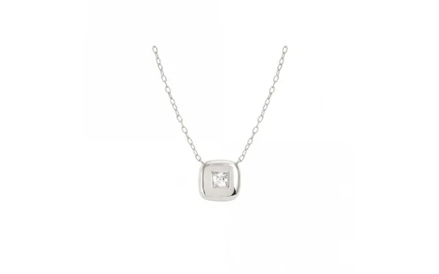 Domina Square Necklace In Silver And Cz
