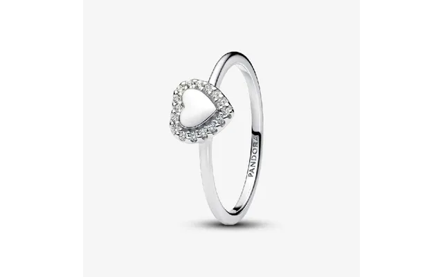 Engravable Heart Halo Ring - Size 48
