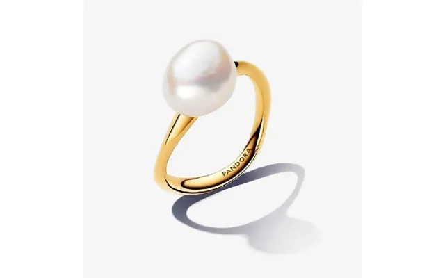 Gold Baroque Treated Freshwater Cultured Pearl Ring - Size 48