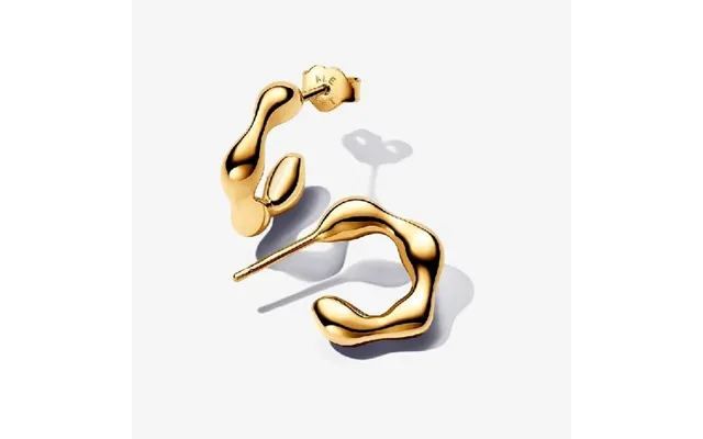 Gold Organically Shaped Open Hoop Earrings product image