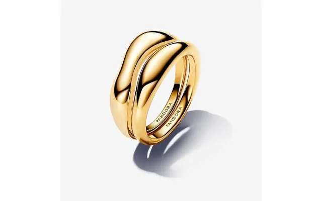 Gold Organically Shaped Stacking Rings - Size 56