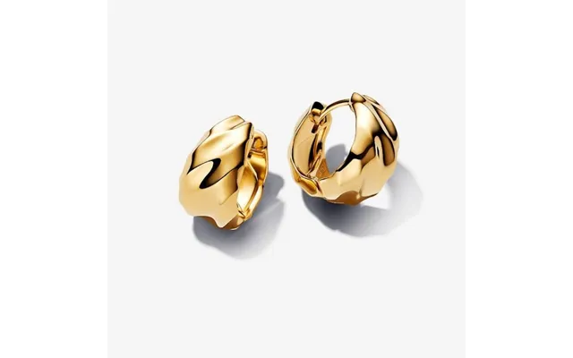 Gold Rippled Hoop Earrings