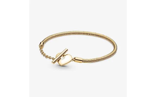 Moments Gold Heart T-bar Snake Chain Bracelet - 21cm product image