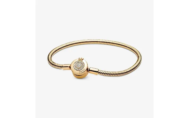 Moments Gold Sparkling Crown O Snake Chain Bracelet - 16cm