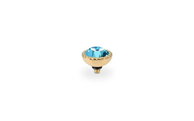 Qudo Bocconi Gold And Aquamarine Crystal Ring Gem Top - 11mm