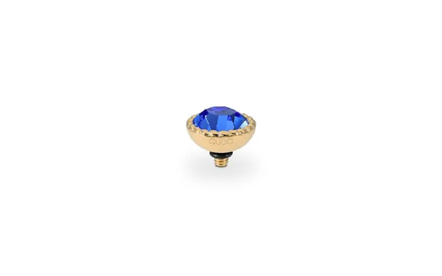 Qudo Bocconi Gold And Blue Sapphire Crystal Ring Gem Top - 11mm