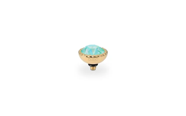 Qudo Bocconi Gold And Green Silky Sage Delite Crystal Ring Gem Top - 11