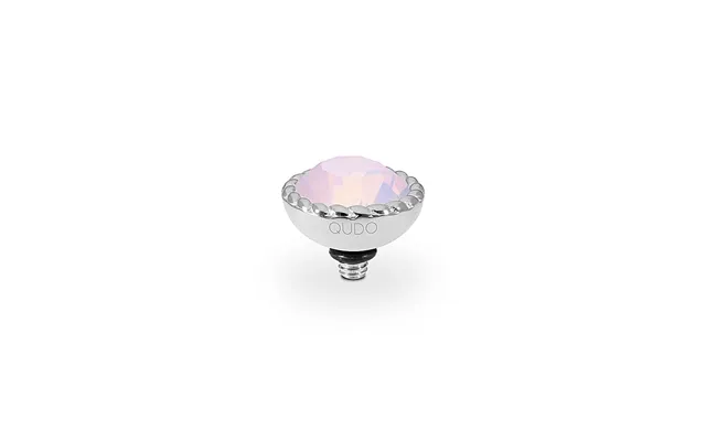 Qudo Bocconi Silver And Pink Rose Opal Ring Gem Top - 11mm