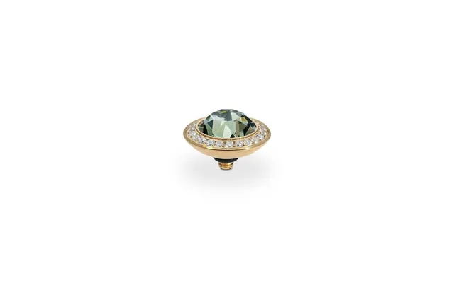 Qudo Tondo Deluxe Gold And Black Diamond Crystal Ring Gem Top - 13mm