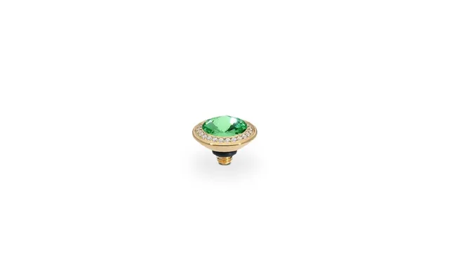 Qudo Tondo Deluxe Gold And Green Peridot Crystal Ring Gem Top - 9mm