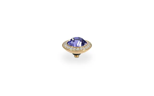Qudo Tondo Deluxe Gold And Violet Tanzanite Crystal Ring Gem Top - 13mm