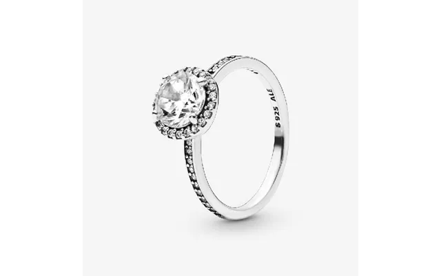 Round Sparkle Halo Ring - Size 48