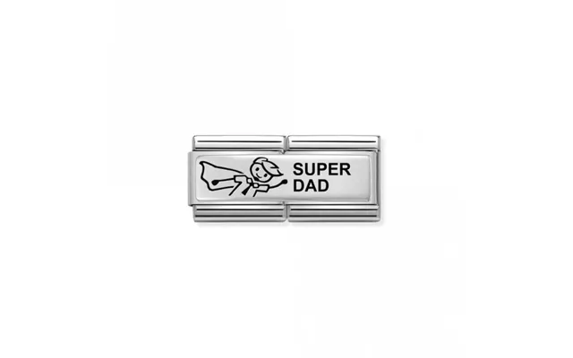 Silver And Enamel Double Super Dad Friends & Family Charms