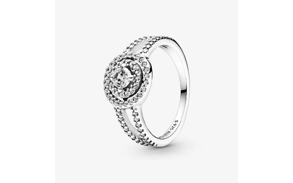 Sparkling Double Halo Ring - Size 56