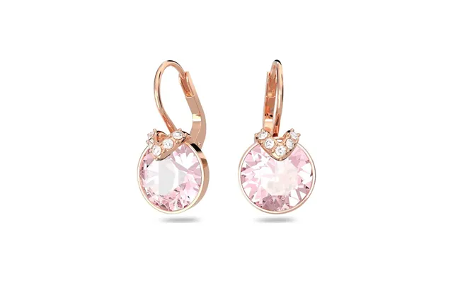 Swarovski Bella V Drop Earrings With Round-cut Pink Crystal In Rose Go product image