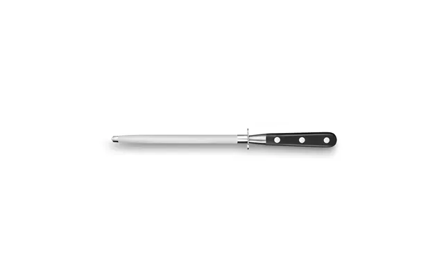Lion Sabatier Ideal 20cm Round Sharpening Steel Black Handle With Stainless Steel Rivets
