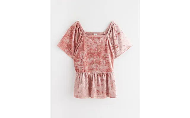 Short-sleeved Top In Velvet