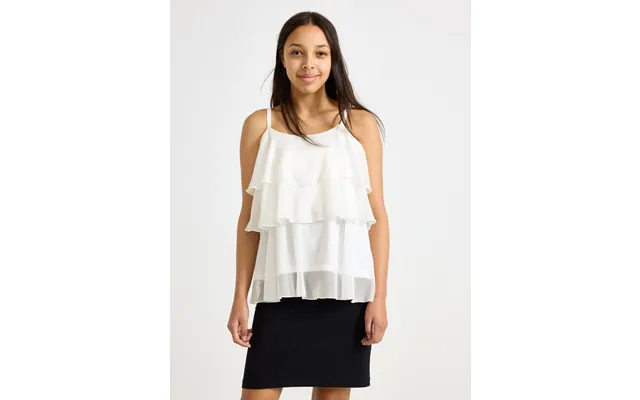 Woven Top With Flounces