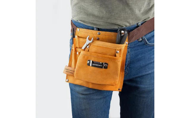 Personalised Leather Tool Belt With 6 Pockets product image