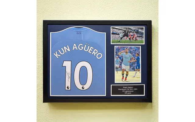 Sergio Aguero Signed Manchester City Shirt - Framed product image