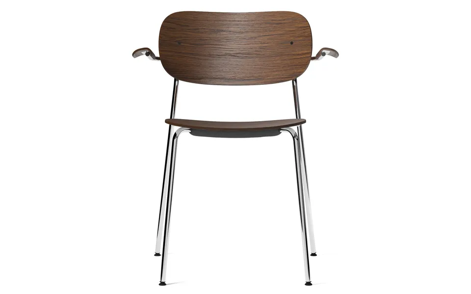 Audo Copenhagen Co Chair With Armrest Chromed Legs Dark-stained Oak